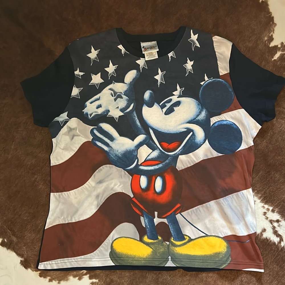 Mickey Mouse Walt Disney World American Flag Shirt XXL